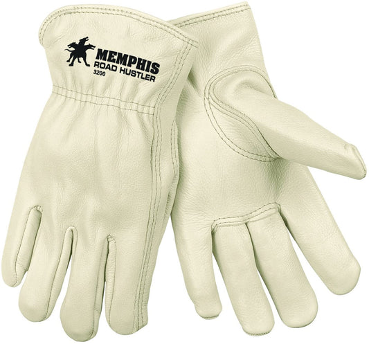 MCR Safety 3200L Road Hustler Premium Grain Leather Leather Drivers Work Gloves Keystone Thumb (1 DZ)