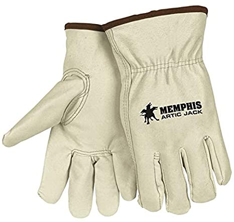 MCR Safety 3460XL Artic Jack® Leather Drivers Insulated Work Gloves Premium Grain Pigskin Leather Thermosock® Lined and Keystone Thumb (1 DZ)