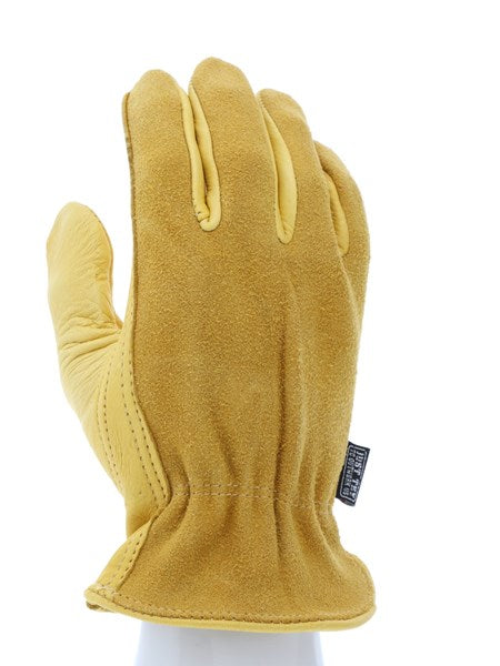 MCR Safety 3505L Leather Drivers Work Gloves Select Grade Deerskin Grain Leather Palm Split Leather Back Keystone Thumb (1 DZ)