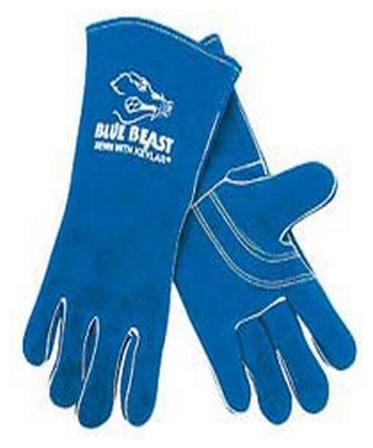 MCR Safety 4600XXL MCR Safety Blue Beast Leather Welding Work Gloves Jersey Lined Select Side Split Leather Reinforced Palm and Thumb Strap Wing Thumb Design (1 DZ)