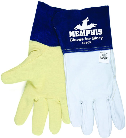MCR Safety 4850KXL MCR Safety Gloves For Glory Leather Welding Work Gloves, Kevlar® Lined Premium Grain Goatskin Leather 4.5 Inch Split Cowskin Leather Cuff (1 DZ)