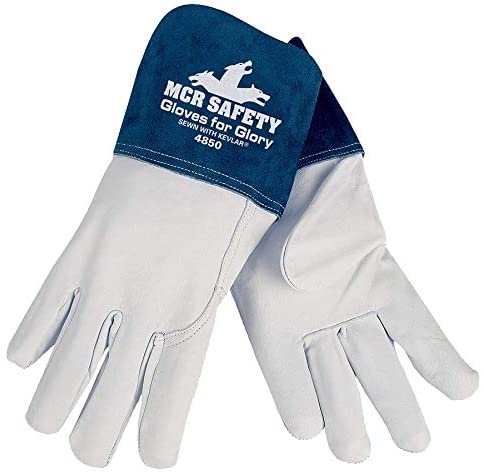 MCR Safety 4850M MCR Safety Gloves For Glory Leather Welding Work Gloves Premium Grain Goatskin Leather 4.5 Inch Split Cowskin Leather Cuff (1 DZ)