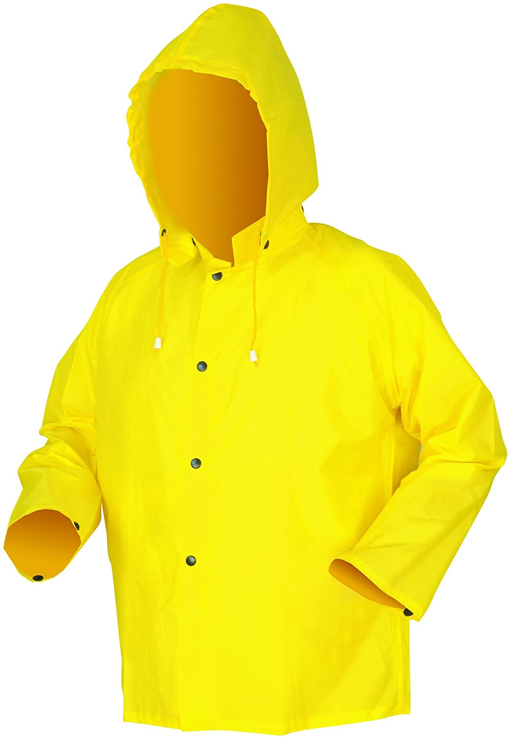 MCR Safety 550JM Navigator Series Rain Gear .22mm Polyurethane / Nylon Rainwear Waterproof Yellow Rain Jacket Detachable Hood   (1 EA)