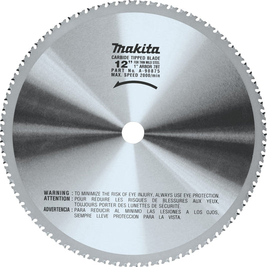 Makita A-90875 12" 78T Carbide‘Tipped Saw Blade, Ferrous Metal, Thin Gauge