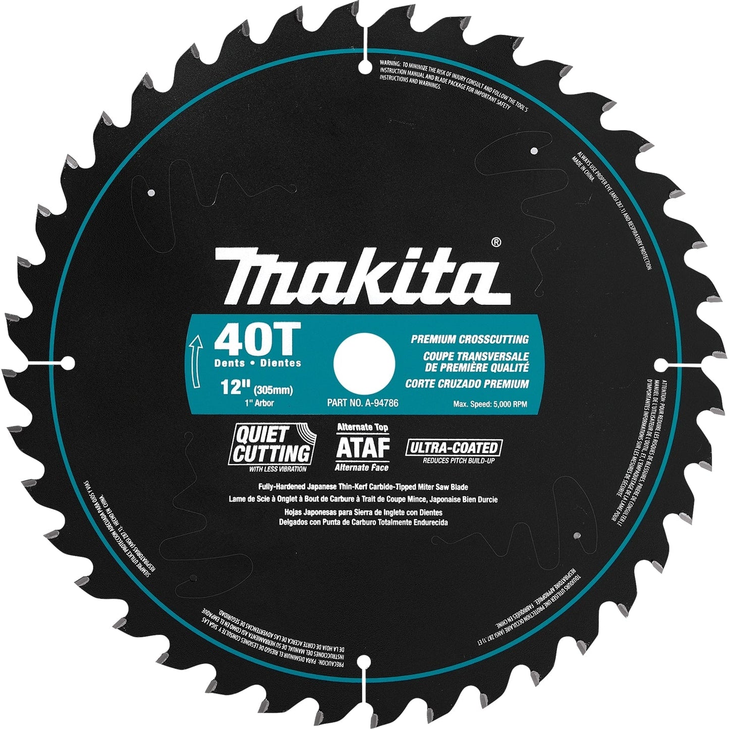 Makita A-94786 12" 40T Ultra‘Coated Miter Saw Blade