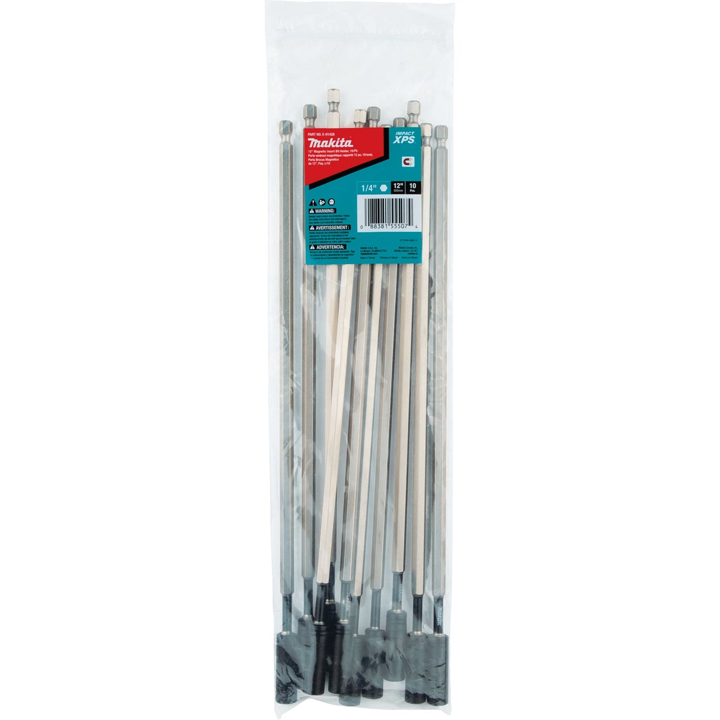 Makita E-01426 Impact XPS® 12" Magnetic Insert Bit Holder, 10/pk, Bulk