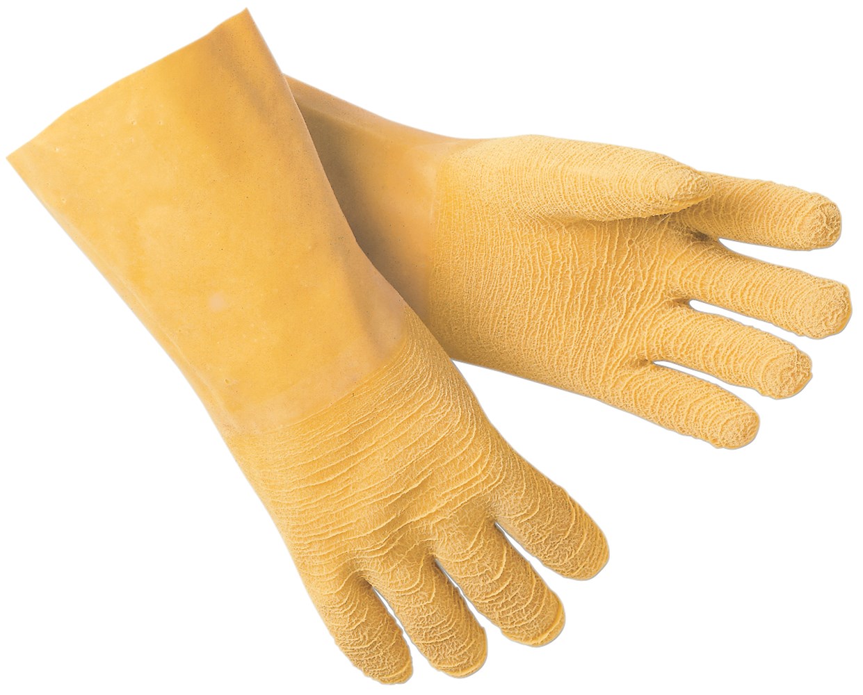 MCR Safety 6845XL Rubber Coated Work Gloves Crinkle Texture Finish 12 Inch Length Fully Coated Comfortable Interlock Lining (1 DZ)