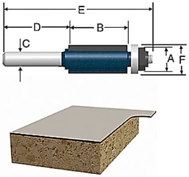 Bosch 85441MC Ct 1/2 X 1 Flush Trim W/Bb 2F 1/2S