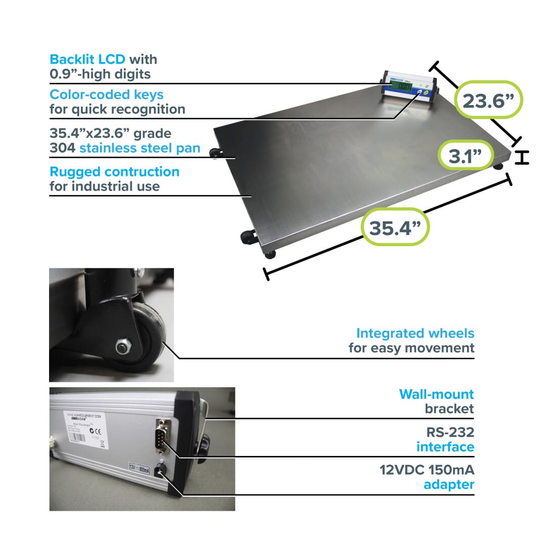 Adam Equipment CPWplus 150P CPWplus Bench and Floor Scales