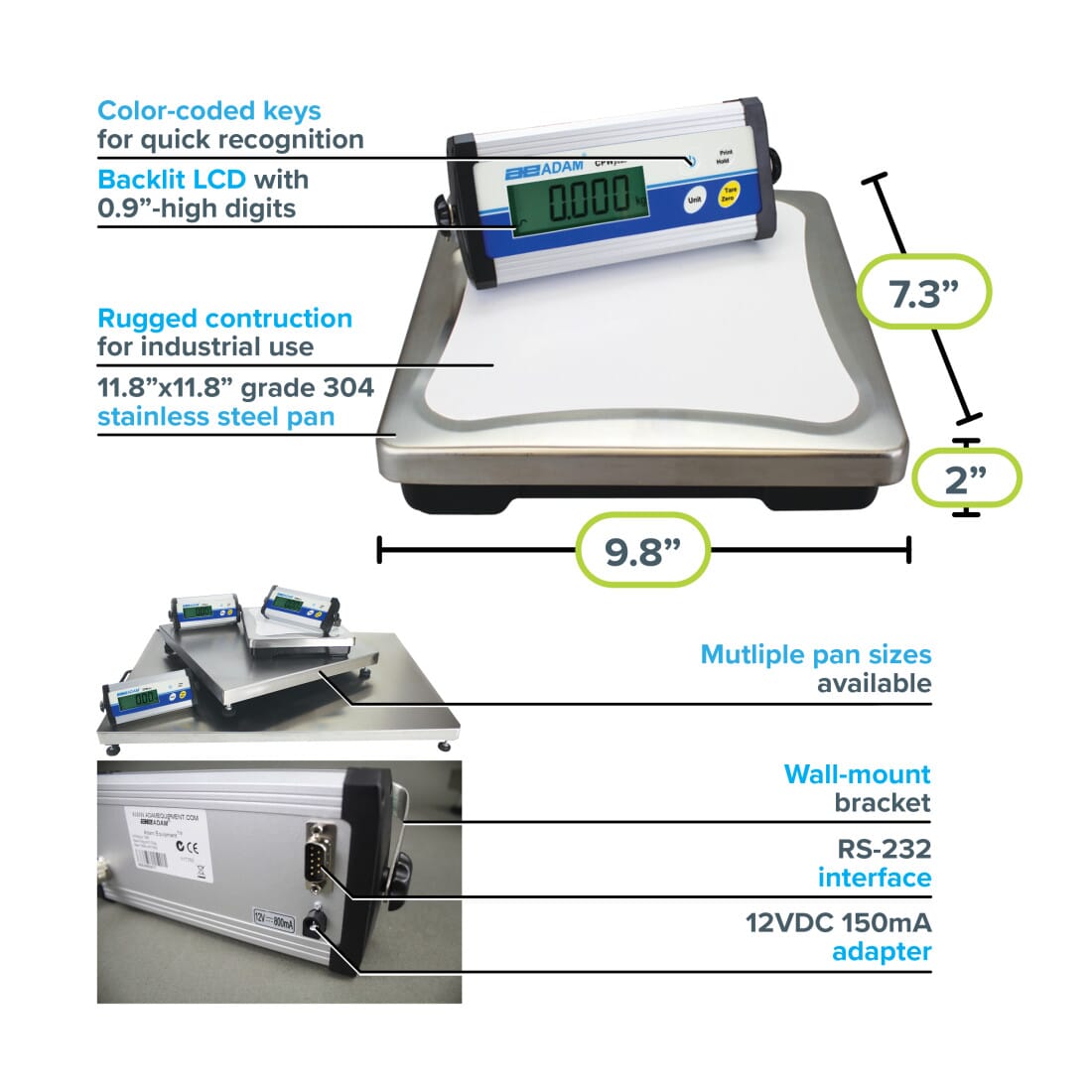 Adam Equipment CPWplus 15 CPWplus Bench and Floor Scales