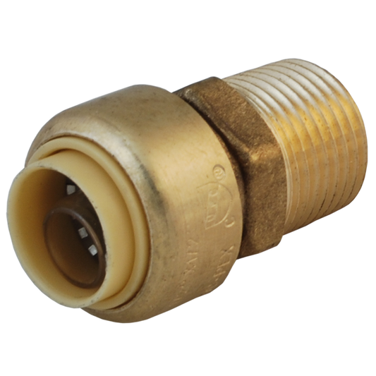 Legend Valves 456-753NL 1/2" Insta-Loc II No Lead DZR Forged Brass Push-Fit x MNPT Adapter