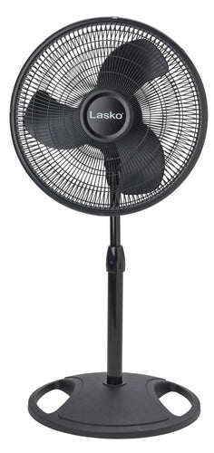 Lasko 2521 16" Oscillating 3-Speed Pedestal Fan, Black