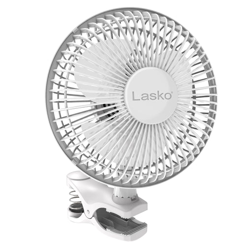 Lasko 2004W 6" Clip Fan with 2 Quiet Speeds, White