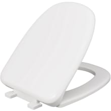 Jones Stephens C049WD00 White Square Front Wood Toilet Seat, Closed Front with Cover to fit Eljer® Emblem, Round