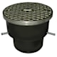 Jones Stephens C33122 3" Adjustable Push-On Cleanout for Cast Iron Pipe with 5-1/2" Nickel Bronze Cover with Ring - Height 4-1/8" - 5"
