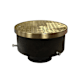 Jones Stephens C33322 2" Adjustable ABS Cleanout for Plastic Pipe with 5-1/2" Nickel Bronze Cover with Ring - Height 3-1/8" - 4-1/8"
