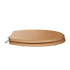 Jones Stephens C3B2E117BN Natural Oak Designer Wood Toilet Seat, Closed Front with Cover, Brushed Nickel Hinges, Elongated