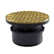 Jones Stephens C59200 4" PVC Hub Fit Base Cleanout with 3-1/2" Plastic Spud and 5" Polished Brass Cover