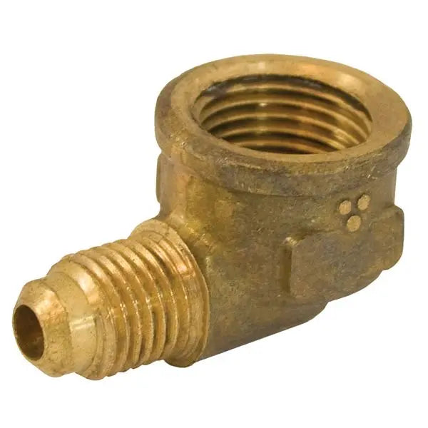Jones Stephens F40058 3/8" x 1/2" Brass Flare x FIP 90° Elbow