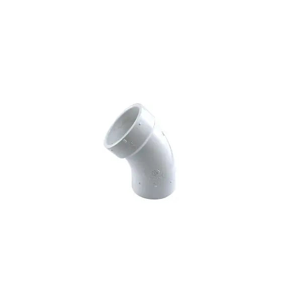 Jones Stephens PSL740 4" PVC 45° Street Elbow, SPG x H