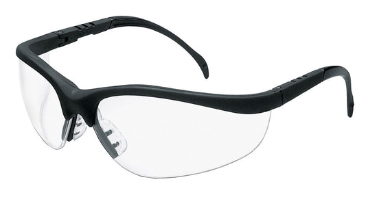 MCR Safety KD110 Klondike® KD1 Series Black Safety Glasses with Clear Lenses Adjustable Temple Length (1 Pair)