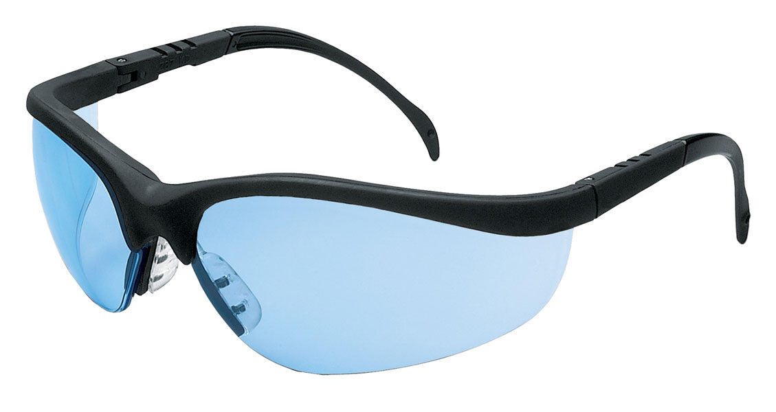 MCR Safety KD113 Klondike® KD1 Series Black Safety Glasses with Light Blue Lenses Adjustable Temple Length (1 Pair)