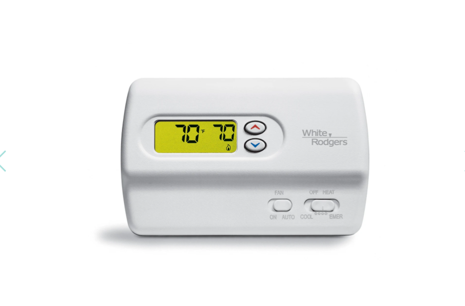 White Rodgers 1F89-211 Non-Programmable Digital Thermostat, Standard Heat Pump (2H/1C), 24 Volts