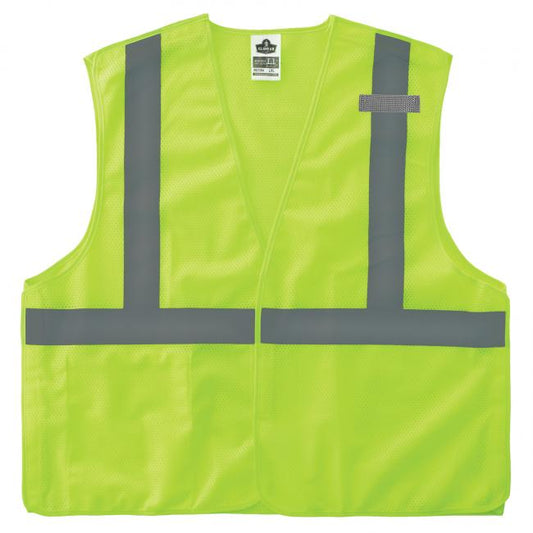 Ergodyne 24541 GloWear 8215BA-S Breakaway Mesh Hi-Vis Safety Vest - Type R, Class 2, Economy, Single Size XS (Lime)