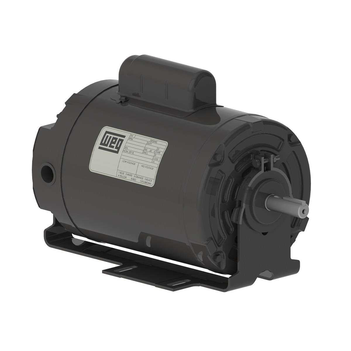 Weg Motors 15498046 Rolled Steel 0.75 HP 4P 56 1Ph 115/208-230 V 60 Hz IC410 - TEAO - Foot-mounted-Â .7518AS1BRBPF56-S