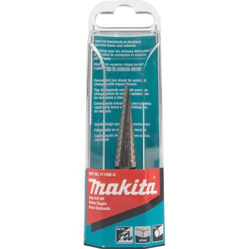 Makita 711492-A 1/8" ‘ 1/2" H.S.S. Step Drill Bit, 1/4" Hex Shank