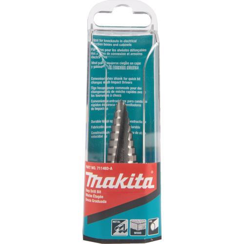 Makita 711493-A 1/4" ‘ 3/4" H.S.S. Step Drill Bit, 1/4" Hex Shank