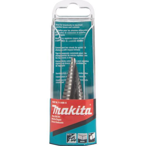 Makita 711496-A 1/4" ‘ 7/8" H.S.S. Step Drill Bit, 1/4" Hex Shank