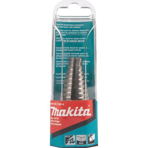 Makita 711497-A 1/2" ‘ 1" H.S.S. Step Drill Bit, 1/4" Hex Shank