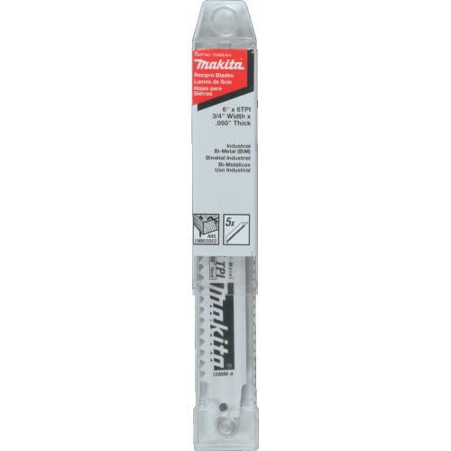 Makita 723058-A-5 6" Wood Cutting Recipro Saw Blade, 6TPI, 5/pk