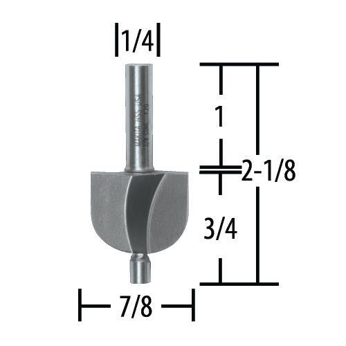 Makita 733242-8A Bit 3/8" Cove, 2Fl, 1/4"Sh, H.S.S.