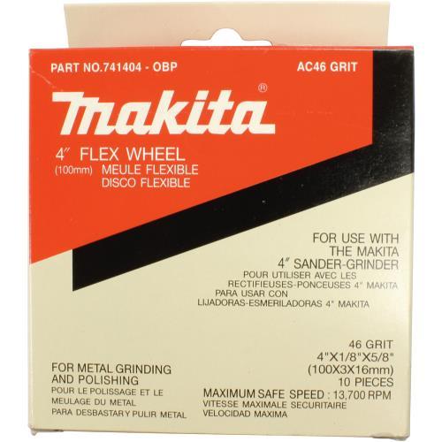 Makita 741404-0BP 4" Flex Wheel, 46 Grit, 10/pk