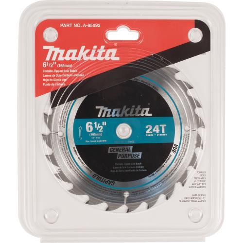 Makita A-85092 6‘1/2" 24T Carbide‘Tipped Circular Saw Blade, General Purpose