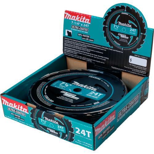 Makita A-94530-10 7‘1/4" 24T Carbide‘Tipped Ultra‘Coated Circular Saw Blade, Framing, 10/pk