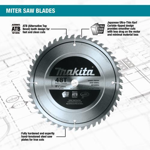 Makita A-95934 8‘1/2" 48T Carbide‘Tipped Miter Saw Blade