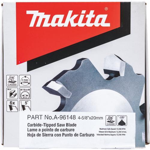 Makita A-96148 4‘5/8" (3 mm) Aluminum Grooving Carbide‘Tipped Saw Blade, 135º