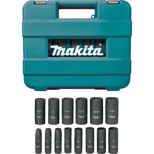 Makita A-96372 14 Pc. 1/2" Drive Deep Well SAE Impact Socket Set