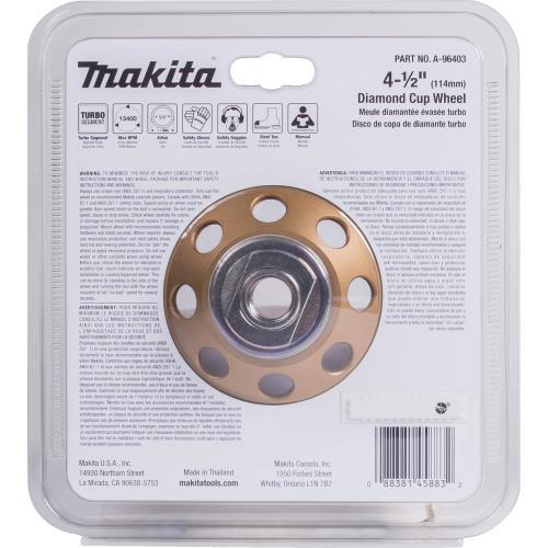 Makita A-96403 4‘1/2" Low‘Vibration Diamond Cup Wheel, 8 Segment Turbo