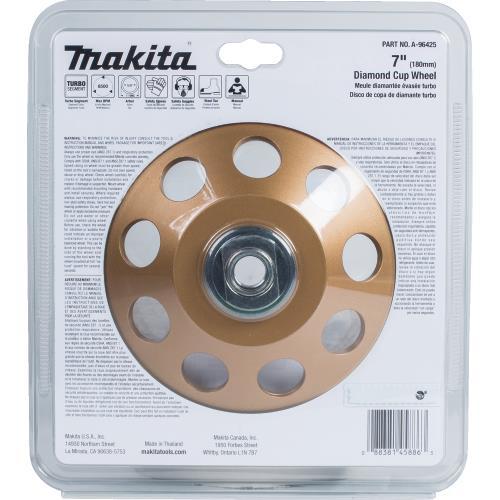 Makita A-96425 7" Low‘Vibration Diamond Cup Wheel, 24 Segment Turbo