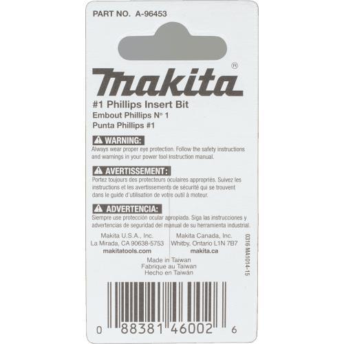 Makita A-96453 ImpactX #1 Phillips 1³ Insert Bit, 2/pk