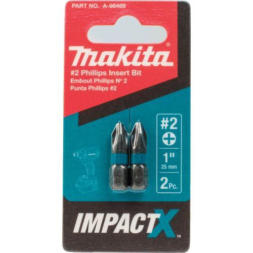 Makita A-96469 ImpactX #2 Phillips 1³ Insert Bit, 2/pk