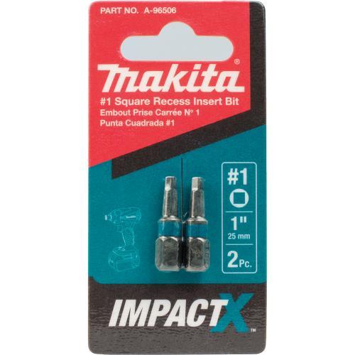 Makita A-96506 ImpactX #1 Square Recess 1³ Insert Bit, 2/pk