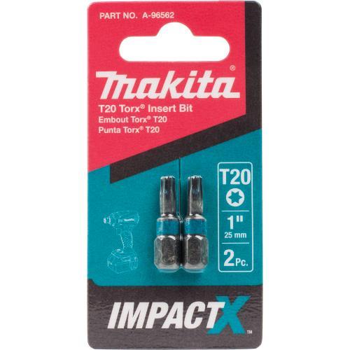 Makita A-96562 ImpactX, T20 Torx® 1³ Insert Bit, 2/pk