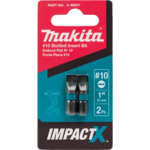 Makita A-96637 ImpactX #10 Slotted 1³ Insert Bit, 2/pk