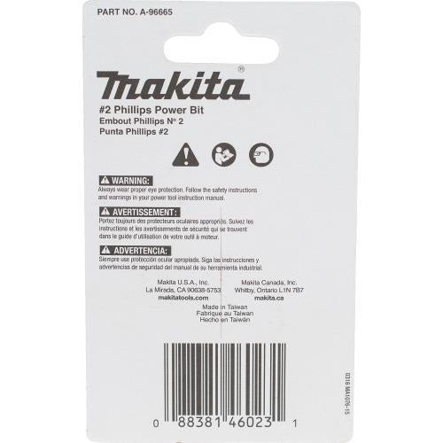 Makita A-96665 ImpactX, #2 Phillips 2³ Power Bit, 5/pk