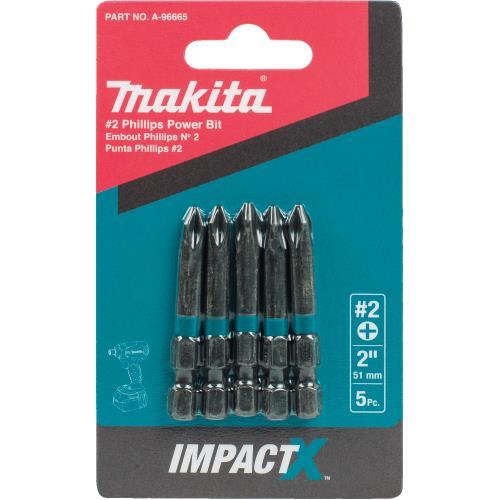 Makita A-96665 ImpactX, #2 Phillips 2³ Power Bit, 5/pk